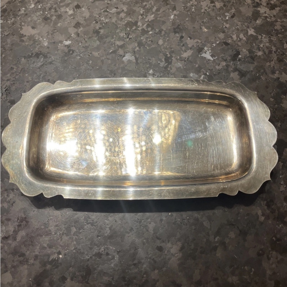 Vintage WM ROGERS #99 Silverplate Polished BUTTER DISH 10"L x 4.75"W